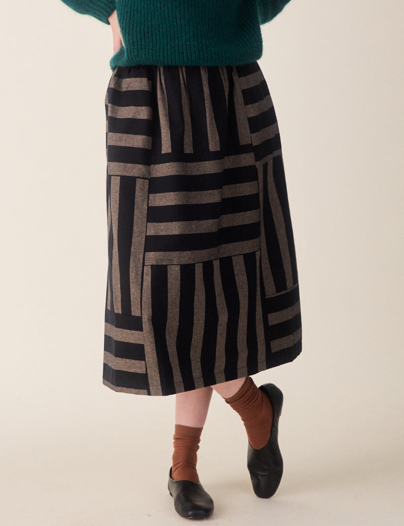 Sideline Ivy Skirt Bold Stripe On Model Front