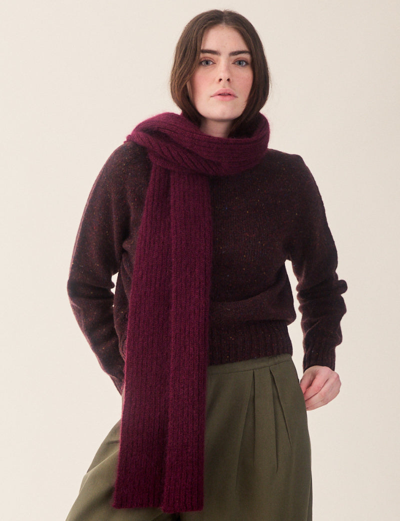 Sideline Nova Fleck Jumper Plum Front On Model