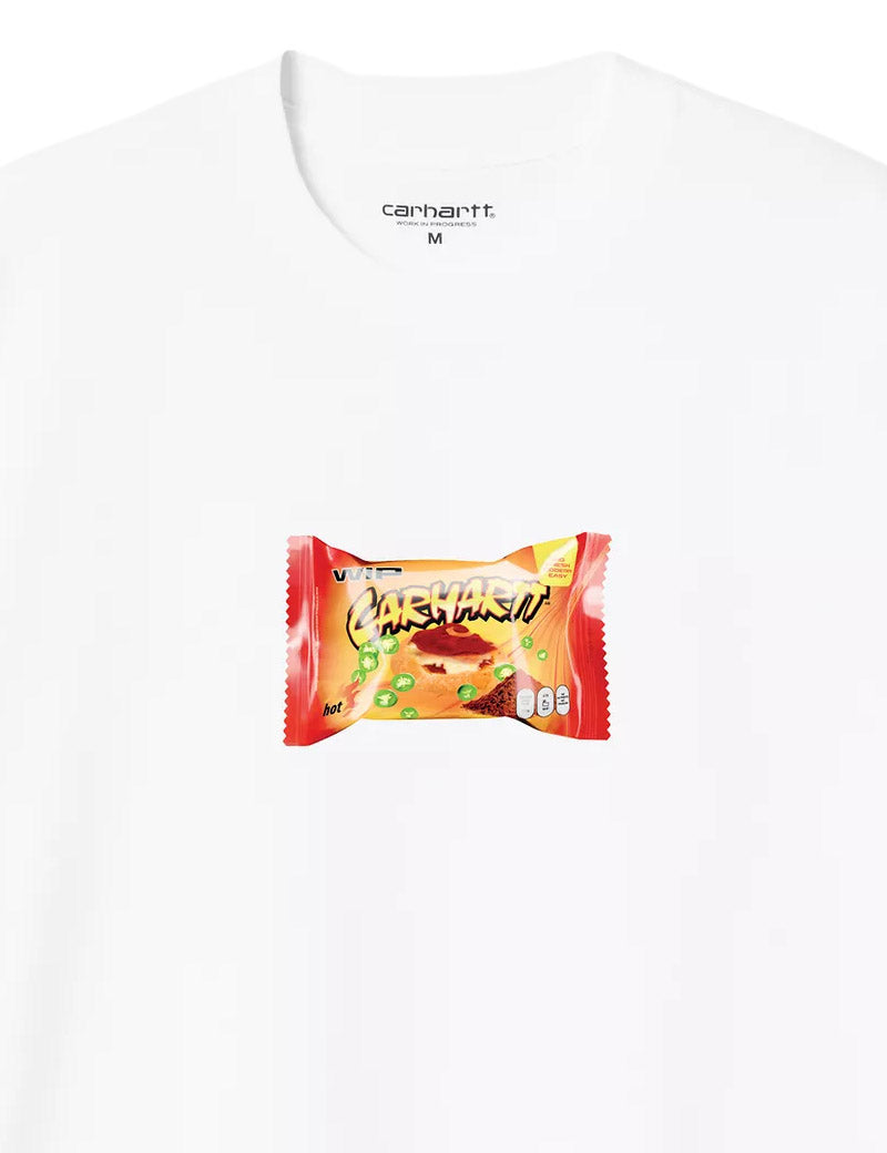 Carhartt WIP S/S Road Side Snack T-Shirt White Print Detail
