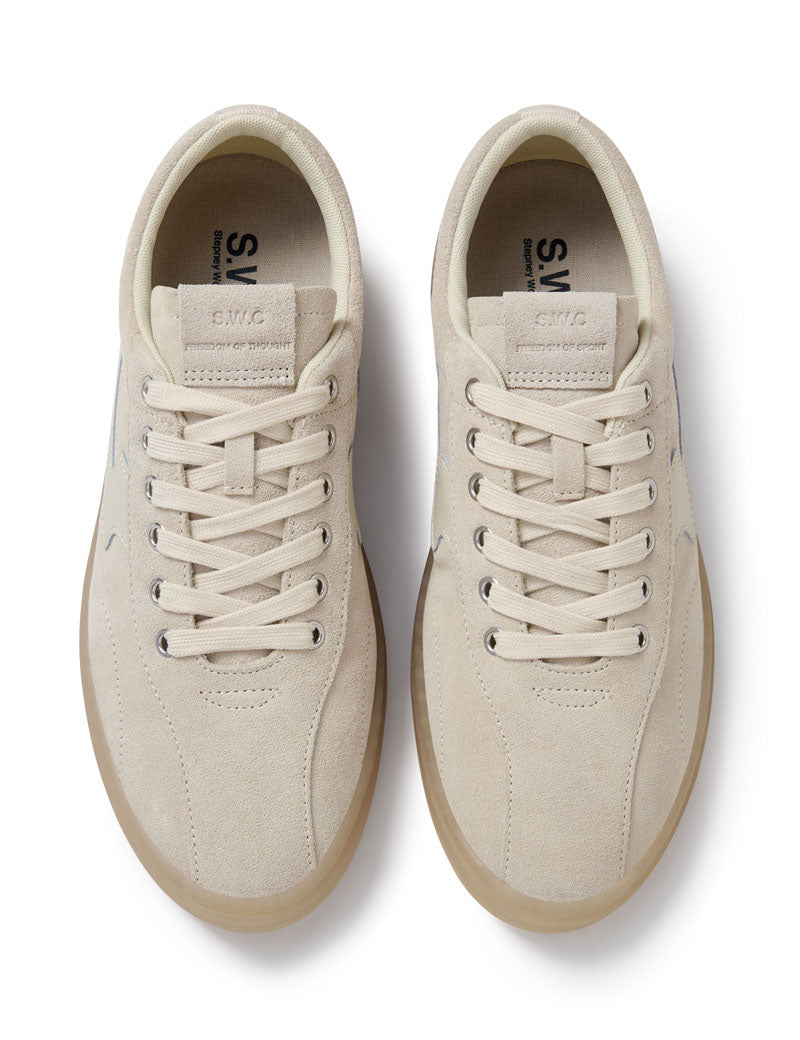 Stepney Workers Club Surma S-Strike Suede Trainers Oat Top View