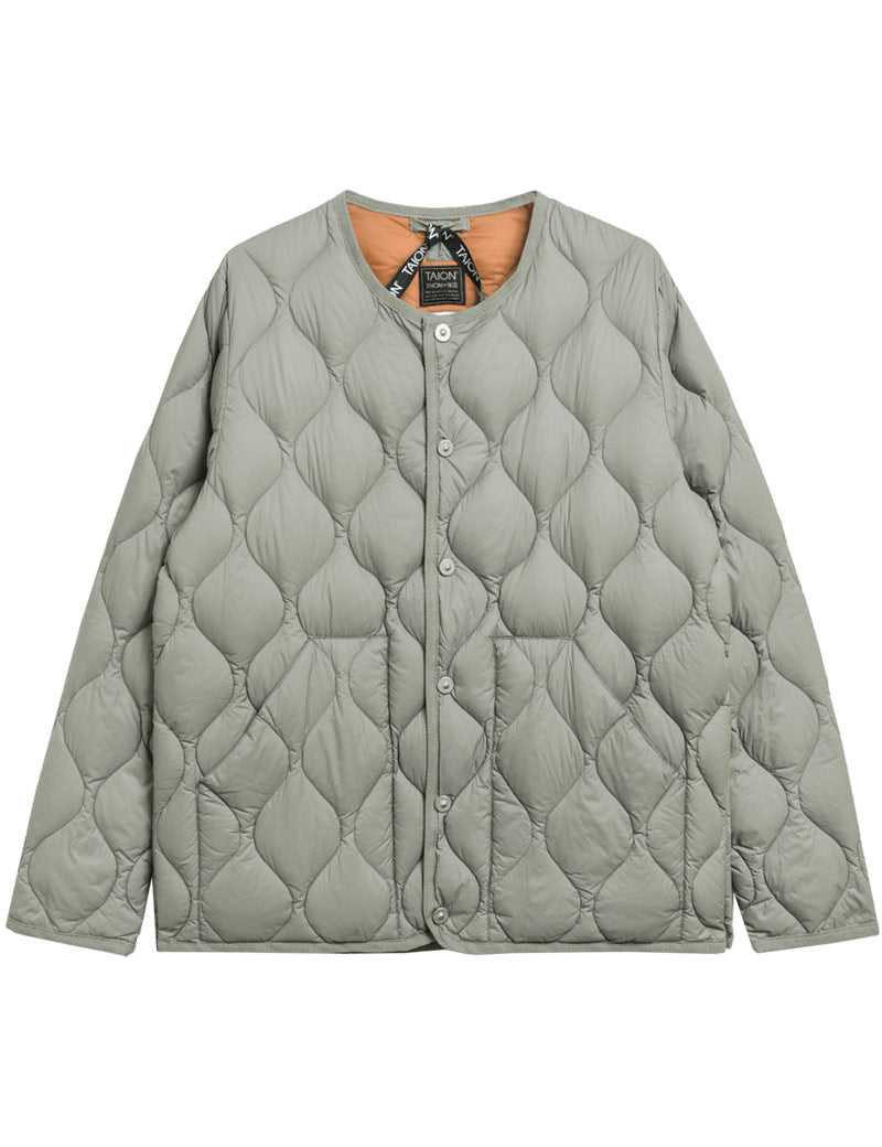Taion Military Crew Neck Down Jacket Dark Sage Green