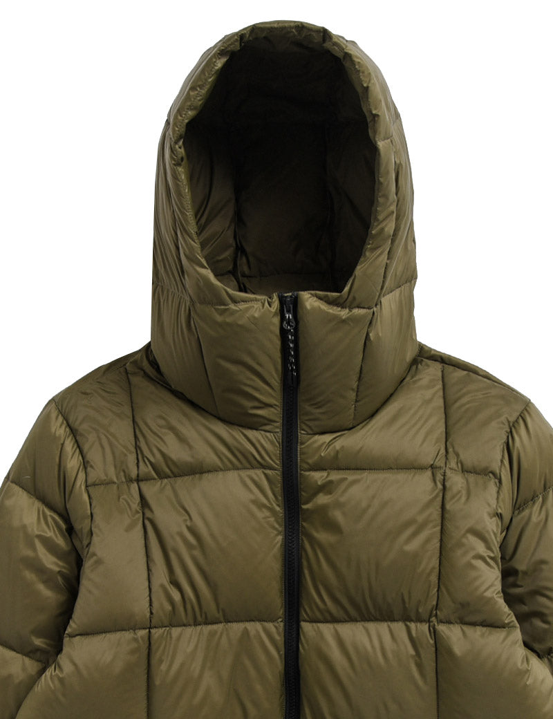 Taion Mountain Packable Volume Down Hoodie Jacket Olive