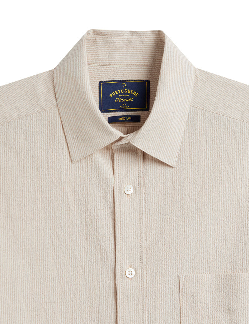 Portuguese Flannel Theme Shirt Sand Collar Detail