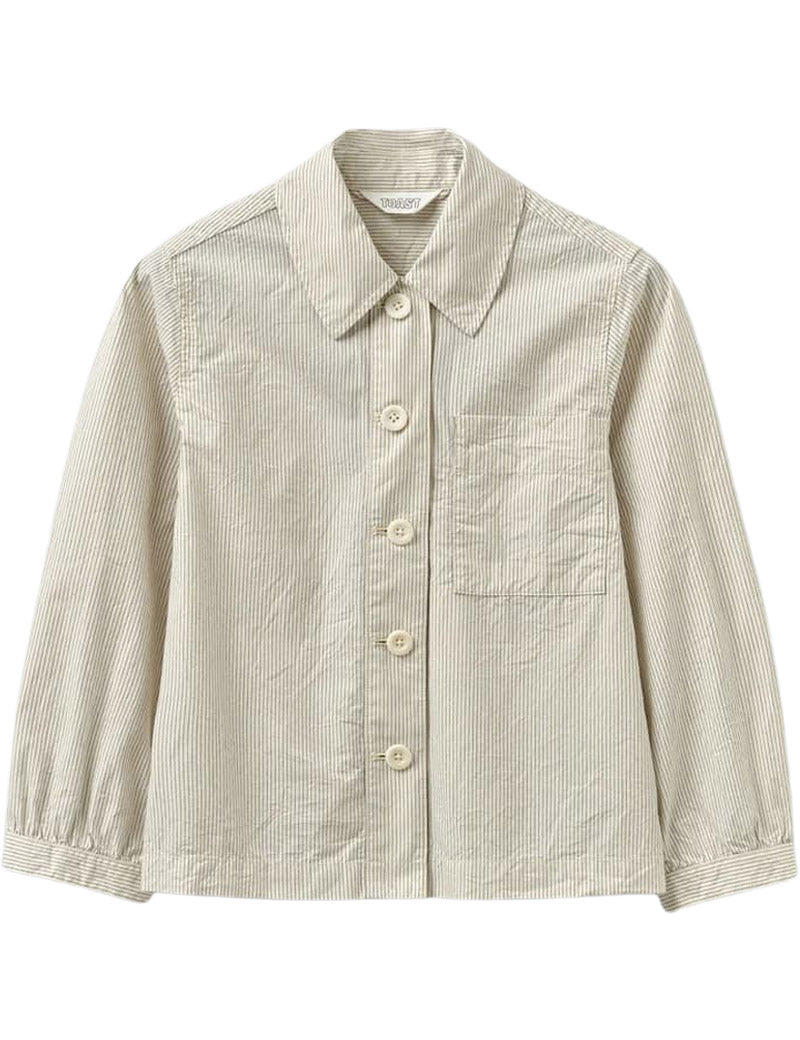 Toast Baya Patch Pocket Stripe Organic Cotton Shirt Sunwashed Blue