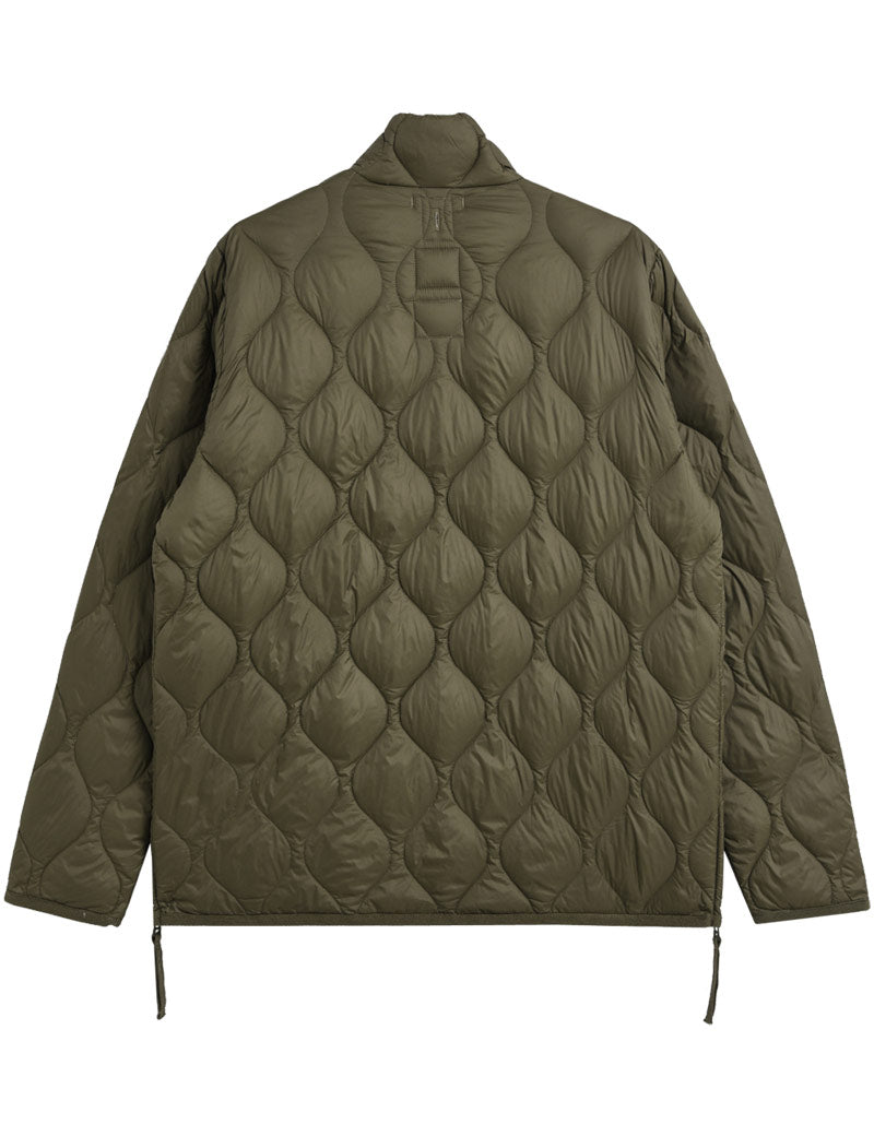 Taion Military Hi Neck W-Zip Down Jacket Dark Olive Back