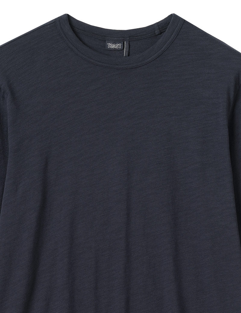 Toast Frank Cotton Long Sleeve T-Shirt Carbon Black Collar