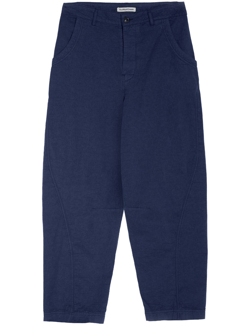 YMC Twisted Seam Trouser Jacquard Blue