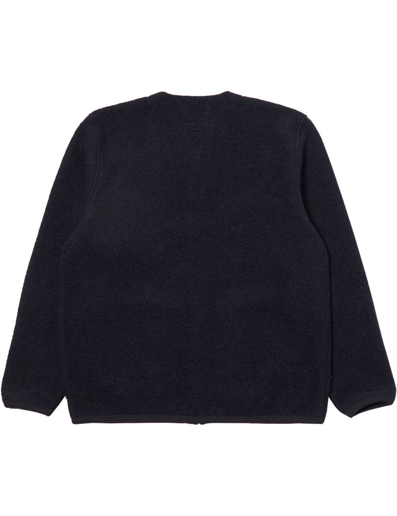 Universal Works Cardigan Wool Fleece Navy Back