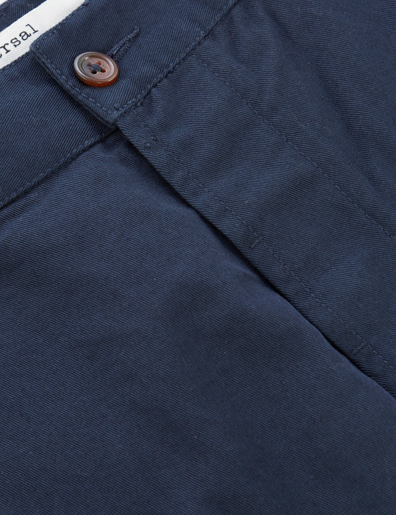Universal Works Military Chino Navy Twill Fly Detailing