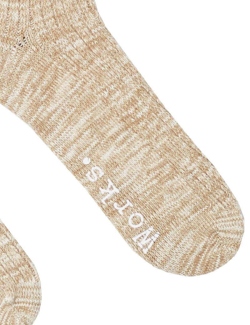 Universal Works Slub Sock Dark Sand Knit Detail