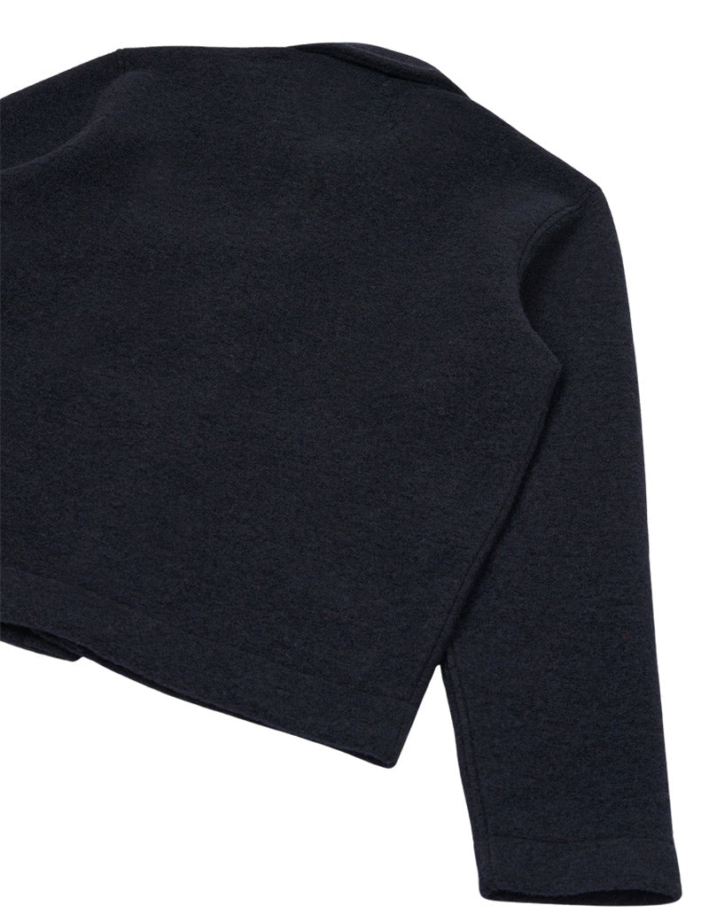 Universal Works Uniform Jacket Wool Fleece Navy Back View