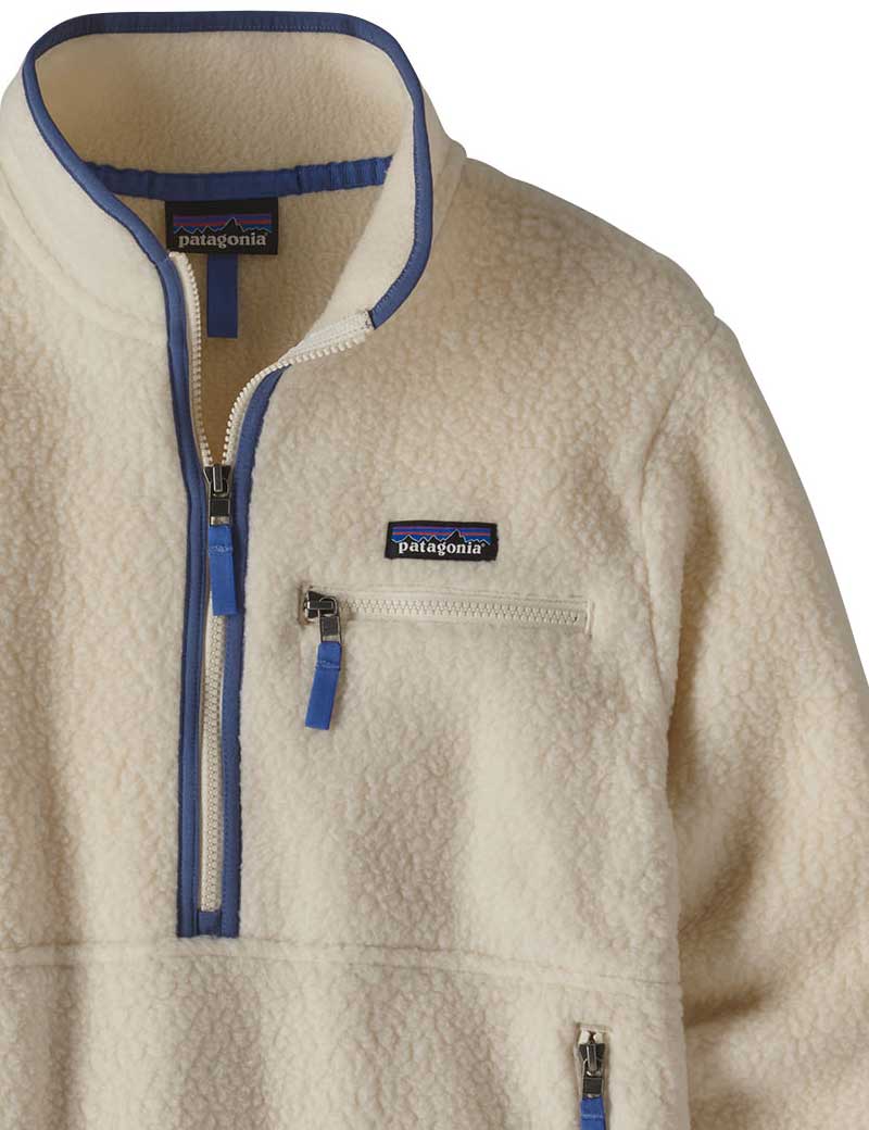 Patagonia W's Retro Pile Fleece Marsupial Pullover Natural Pocket Detail