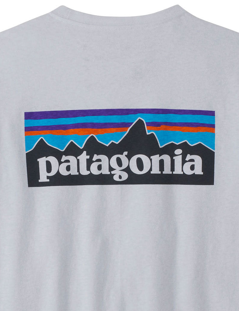 Patagonia W's P-6 Logo Responsibili-Tee T-Shirt White Print Detail