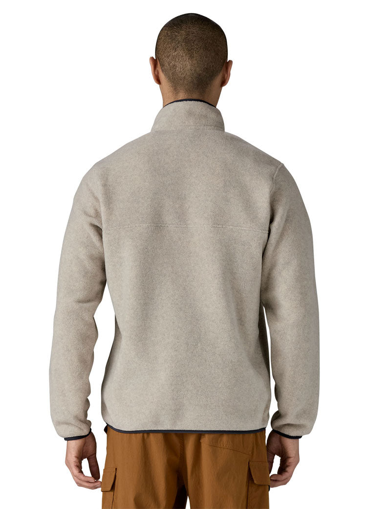 Patagonia Men's Lightweight Synchilla Snap-T Pullover Oatmeal Heather Smolder Blue