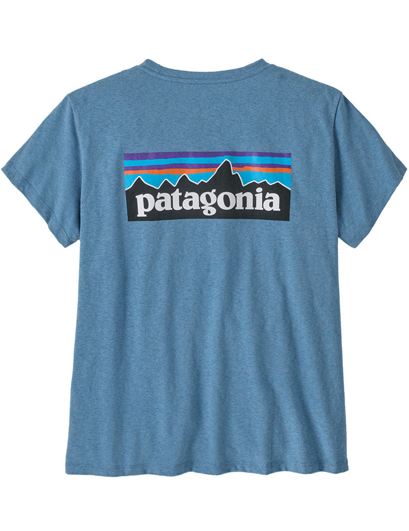 Patagonia Women's P-6 Logo Responsibili-Tee T-Shirt Shore Blue Back View