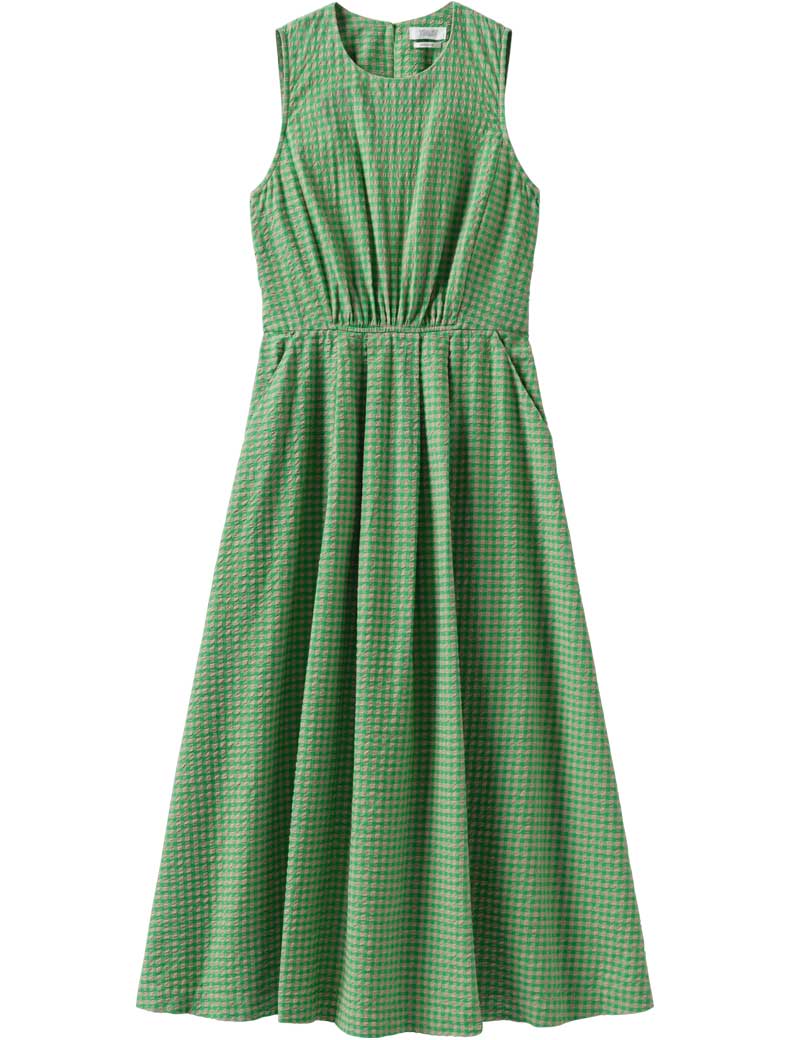 Toast Gingham Cotton Seersucker Dress Tapioca