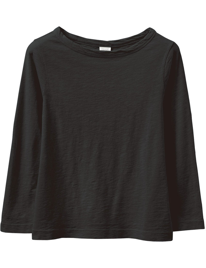 TOAST Lia Cotton Boat Neck Tee Carbon Black Front