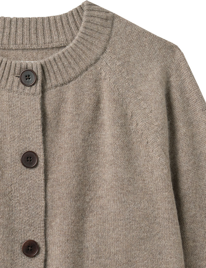 Toast Eden Wool Cashmere Raglan Cardigan Linseed
