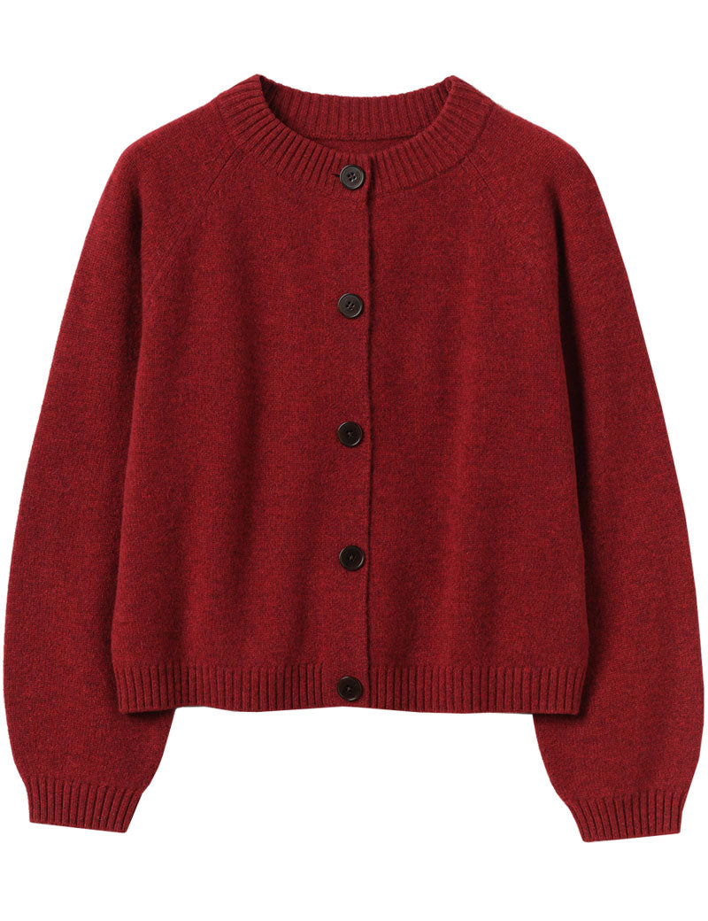 TOAST Eden Wool Cashmere Raglan Cardigan Red Sorrel