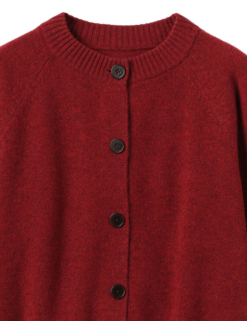 TOAST Eden Wool Cashmere Raglan Cardigan Red Sorrel