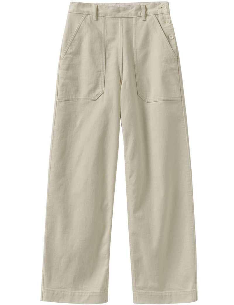 Toast Annie Denim Full Length Trousers Ecru