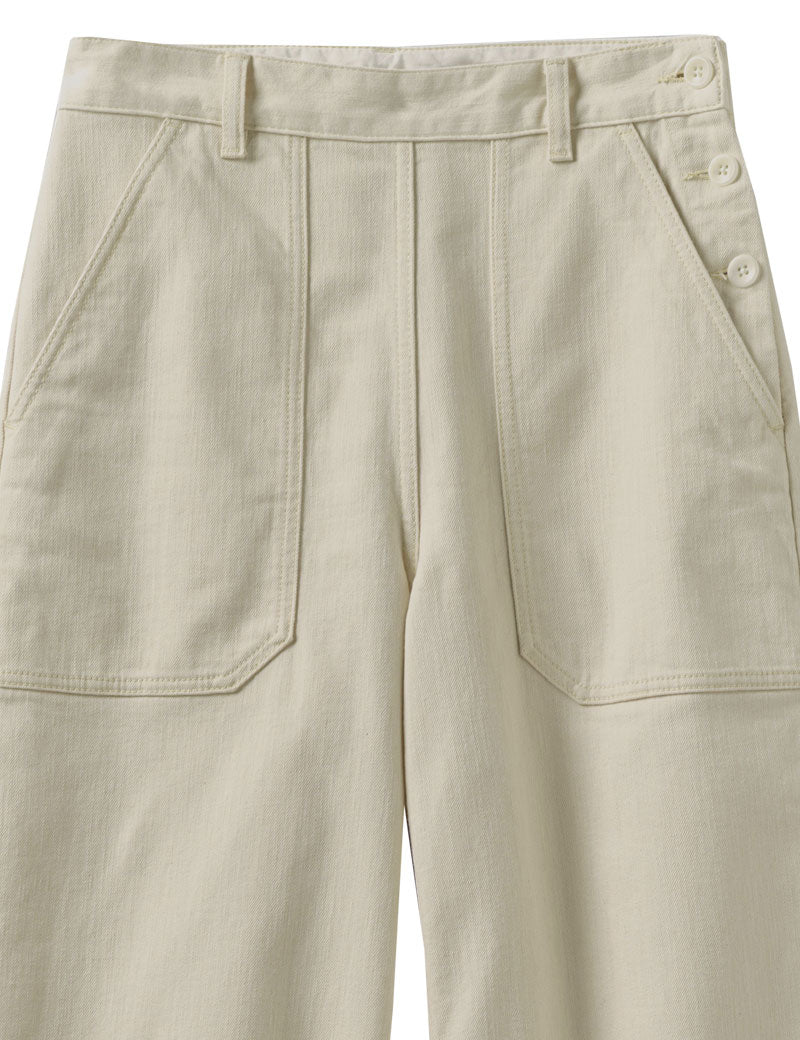 Toast Annie Denim Full Length Trousers Ecru