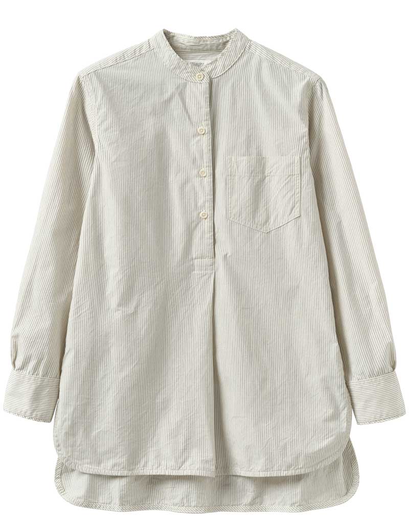 Toast Taro Stripe Organic Cotton Poplin Shirt Sunwashed Blue