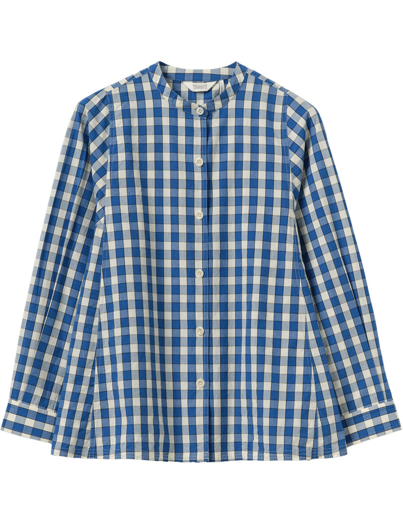 Toast Alfresco Gingham Cotton Shirt Pacific Blue