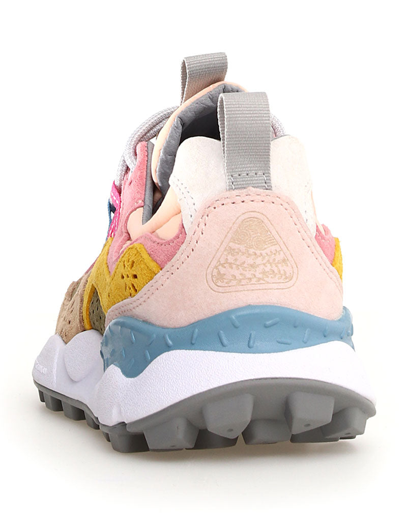 Flower Mountain Yamano 3 Woman Trainers Suede Nylon Dark Rose Chestnut