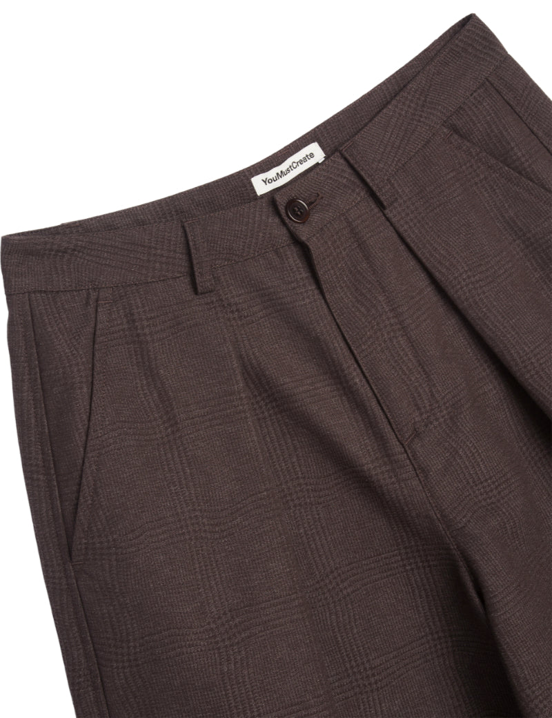 YMC Deadbeat Trouser Jacquard Brown Waistband