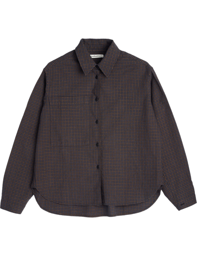 YMC Eva Shirt Check Grey, Multi Front