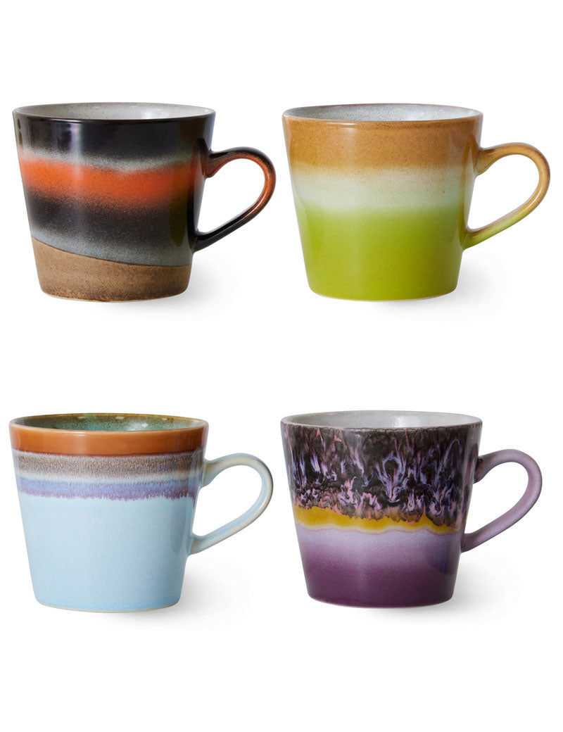 HKliving 70s Ceramics Cappuccino Mugs Solid