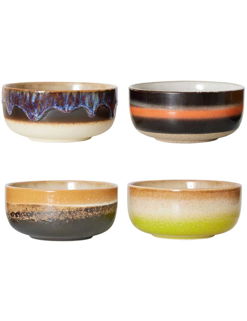 HK Living 70s Dessert Bowls Humus Set Of 4
