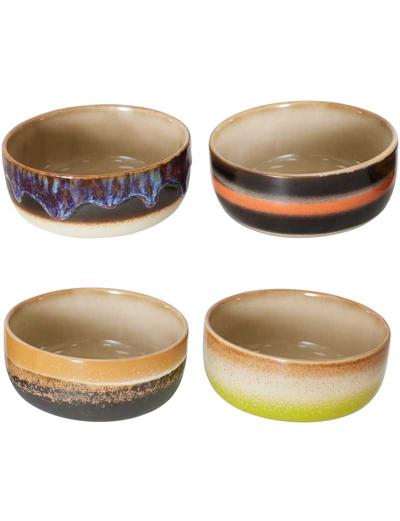 HK Living 70s Dessert Bowls Humus Set Of 4