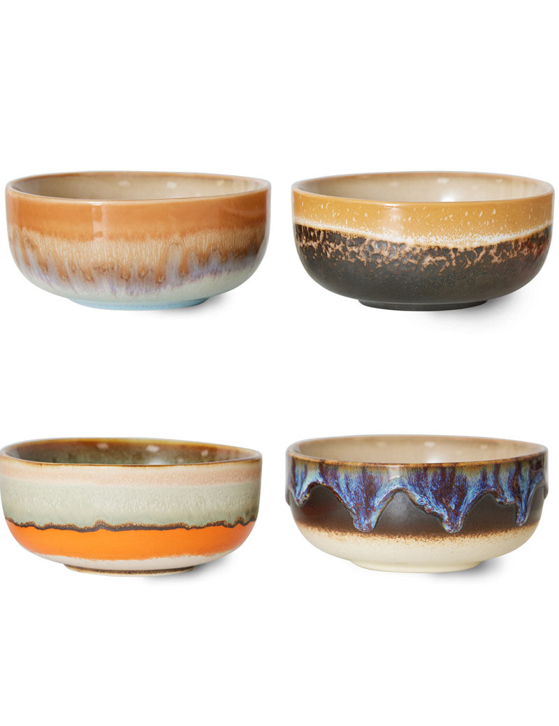 HKliving 70s Ceramics Tapas Bowls Crystal Set Of 4