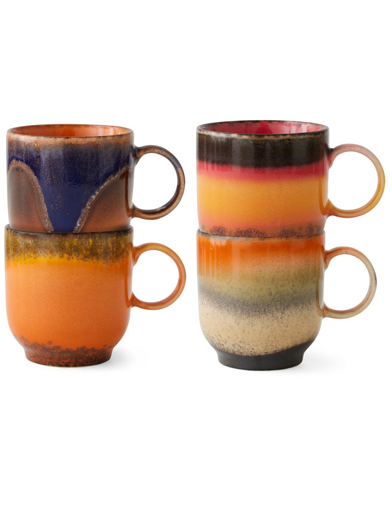 HKliving 70s Ceramics Cafe Mugs Brazil Set Of 4