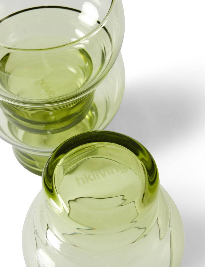 HKliving 70s Glassware Bulb Glasses Mint Green Set Of 4