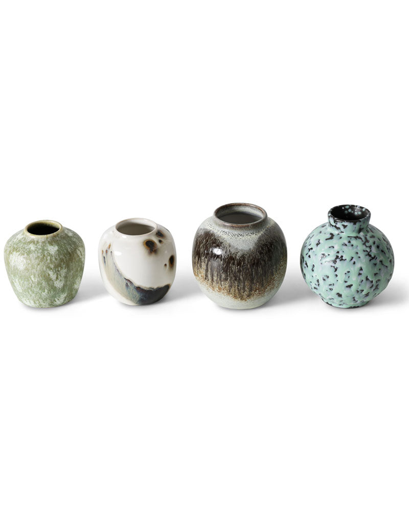 HKliving 70s Ceramics Small Vases Canyon Set Of 4