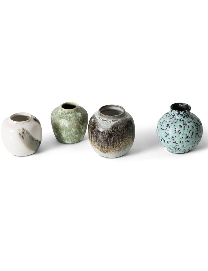 HKliving 70s Ceramics Small Vases Canyon Set Of 4