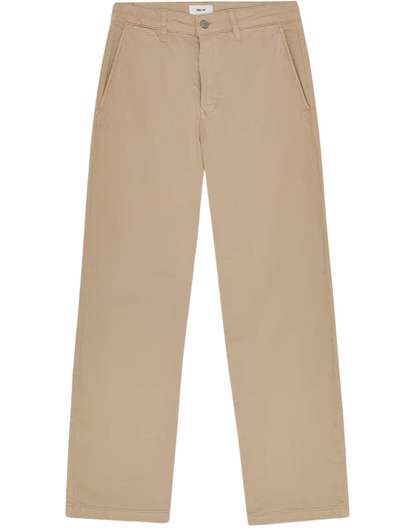 NN07 Aden Straight Leg Regular Fit Chino Trousers Khaki Beige