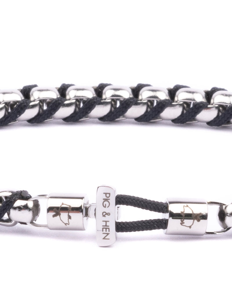 PIG & HEN CATENA VENETIAN BRACELET NAVY SILVER