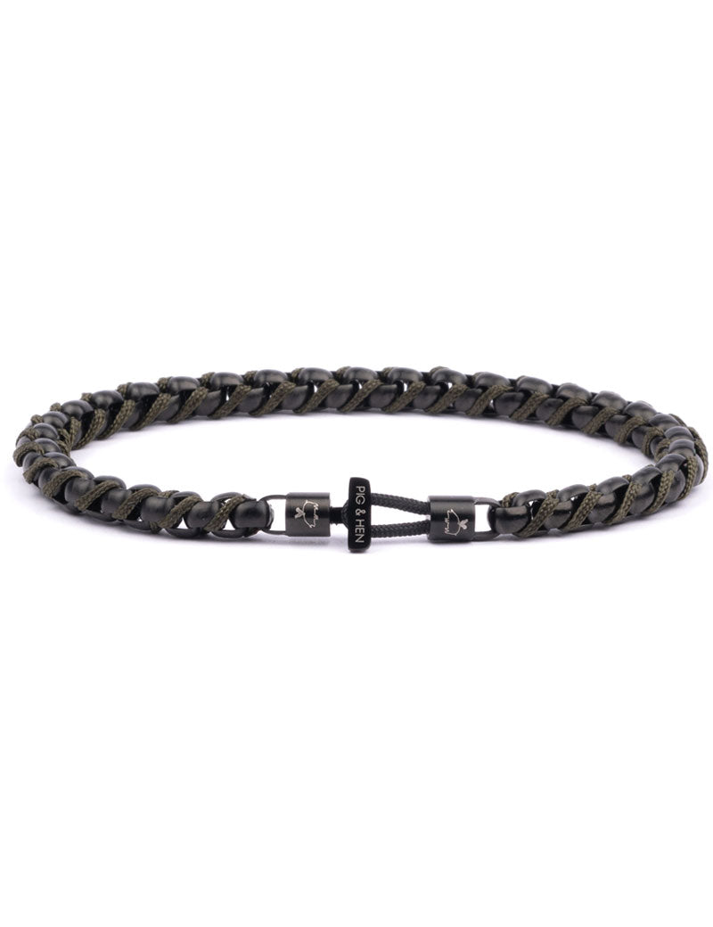 Pig & Hen Catena Venetian Bracelet Army Black
