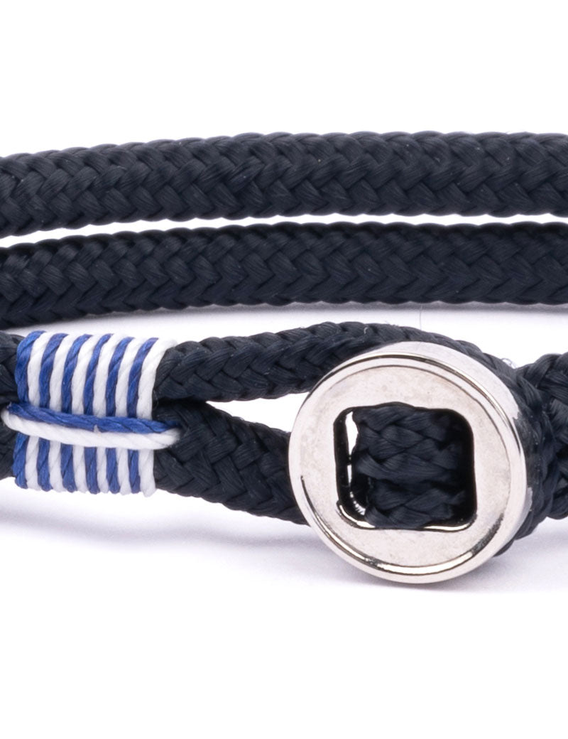 PIG & HEN DON DINO BRACELET NAVY SILVER