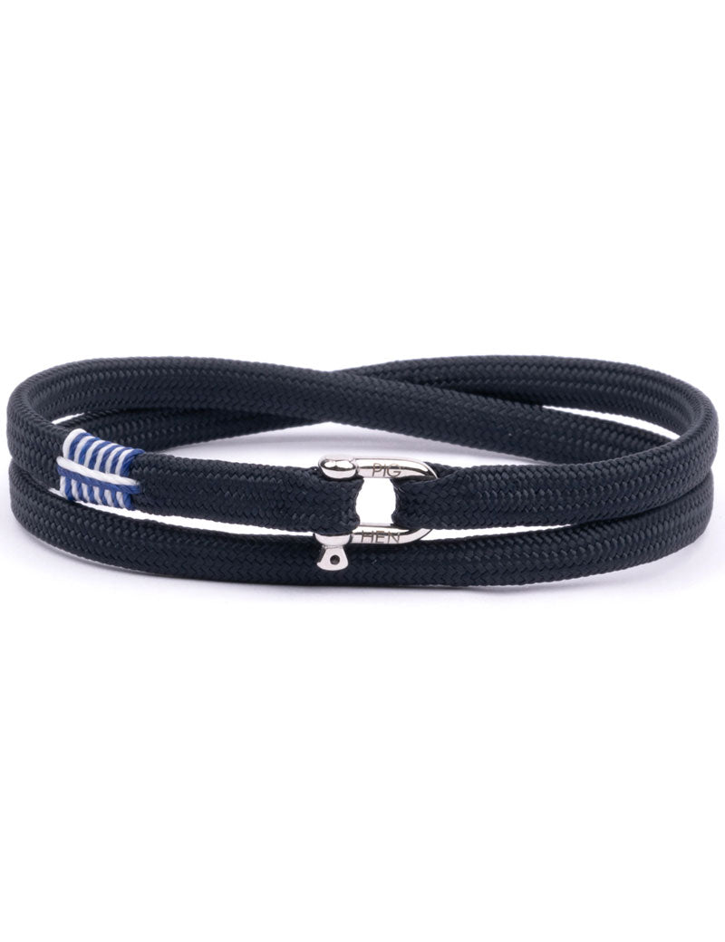 Pig & Hen Franky Dbl Bracelet Navy Silver
