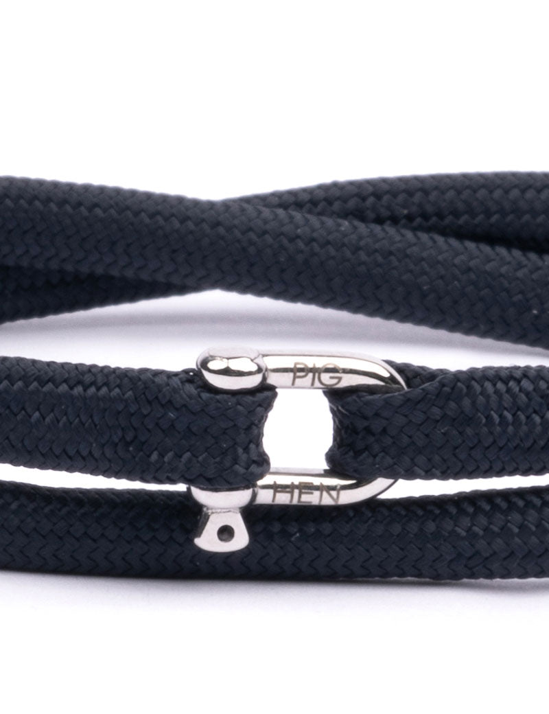 PIG & HEN FRANKY DBL BRACELET NAVY SILVER