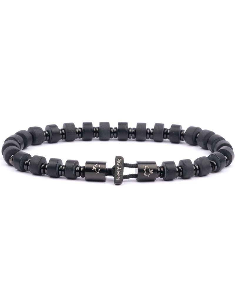 PIG & HEN BRONTIDE 6MM BRACELET BLACK AGATE