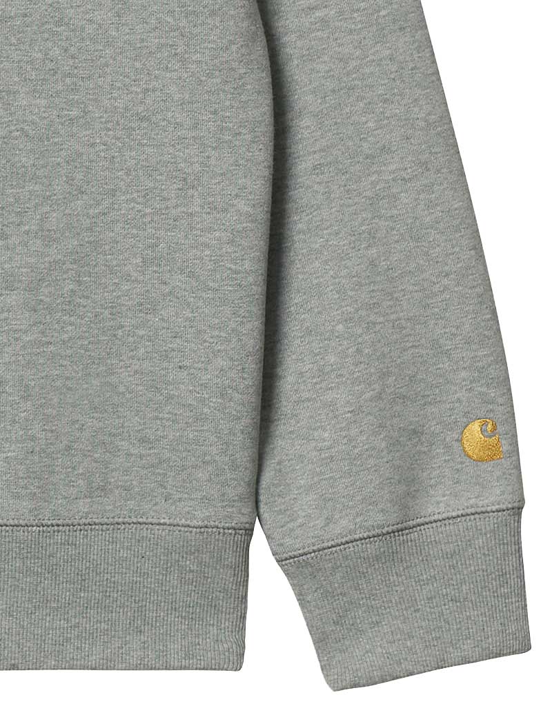 CARHARTT WIP CHASE SWEATSHIRT GREY HEATHER GOLD sleeve