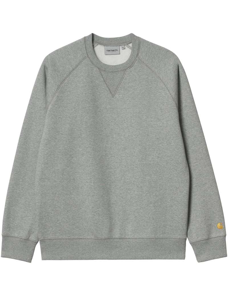 CARHARTT WIP CHASE SWEATSHIRT GREY HEATHER GOLD