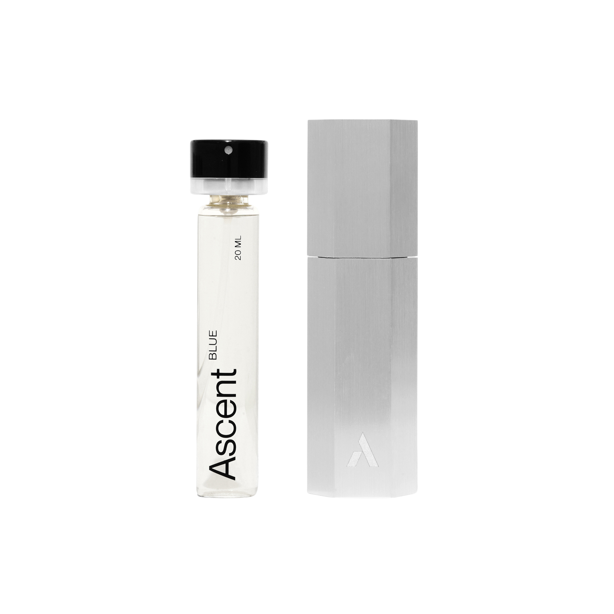 Ascent Blue Parfum Starter Kit Silver Case Fragrance and case
