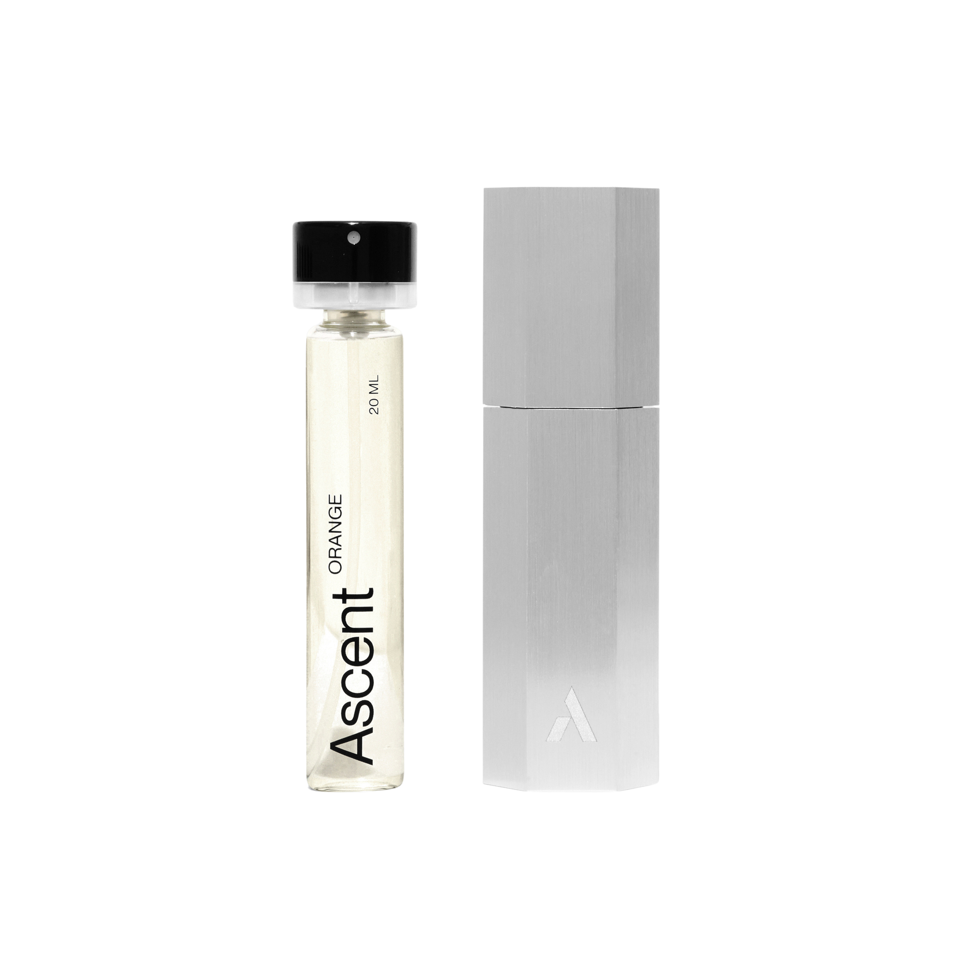Ascent Orange Parfum Starter Kit Silver Case Fragrance and case